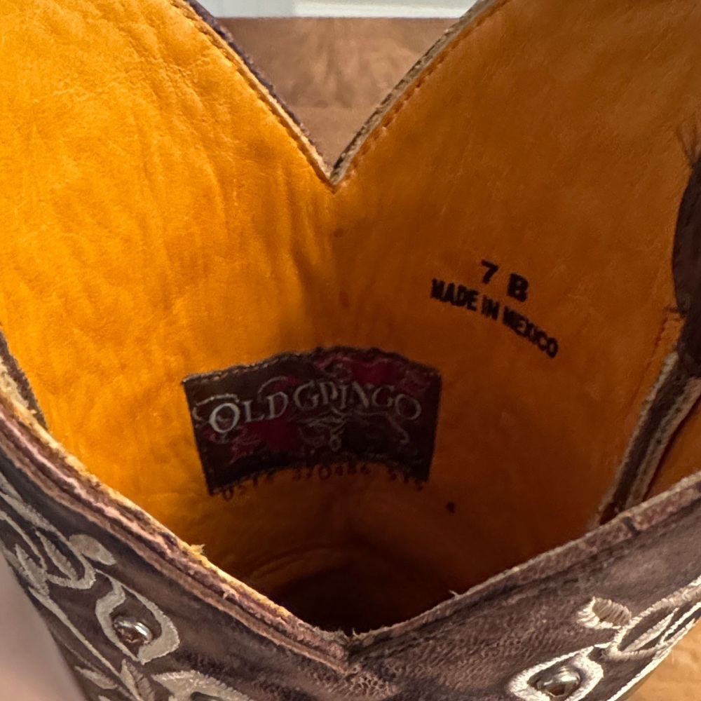 Old Gringo Dark Brown Embroidered Heeled Boots - Picture 3 of 5